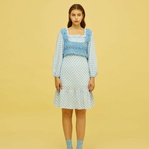 Baby Blue Crochet Crop Tank